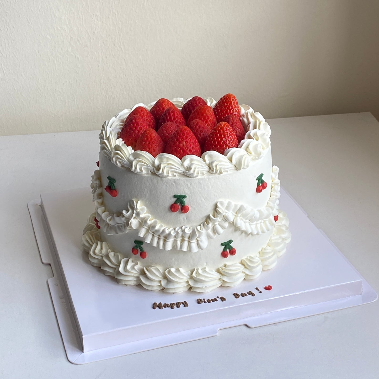 Vintage strawberry cake