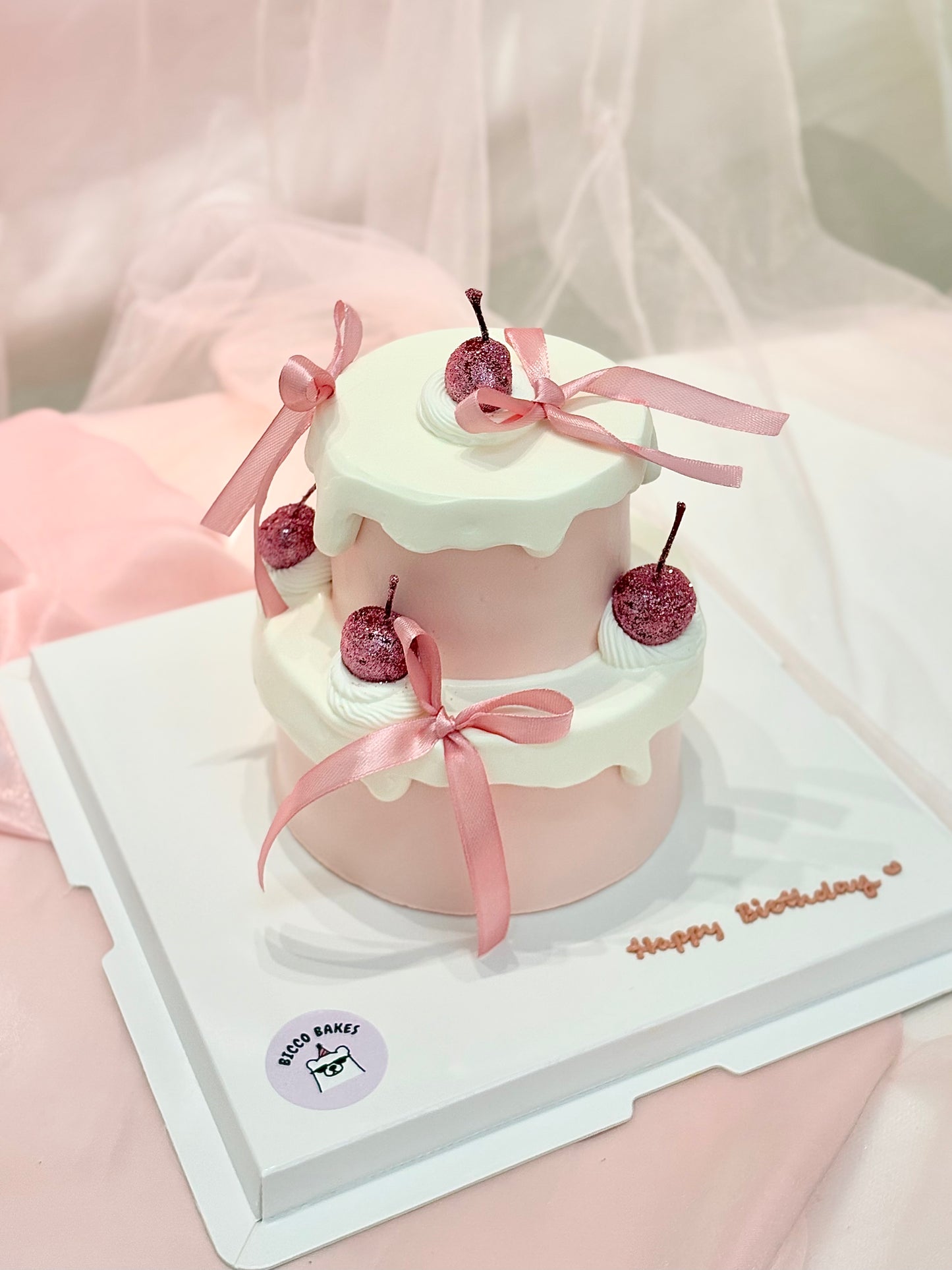 2 Tier Glitter Cherry