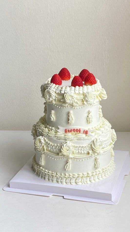 2 Tier Strawberry Cake