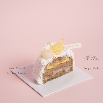Earl Grey Lemon Longan Cake
